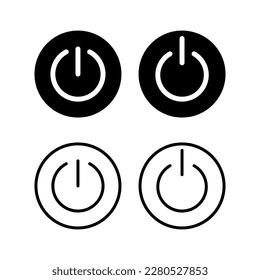 Ilustración vectorial de icono de alimentación. Símbolo y signo del interruptor de encendido. Energía eléctrica