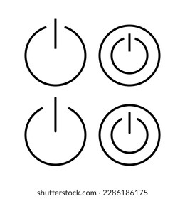 Ilustración vectorial de icono de alimentación. Símbolo y signo del interruptor de encendido. Energía eléctrica