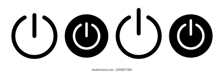 Leistungssymbol, Vektorgrafik. Stromschalter-Zeichen und -Symbol. Elektrizität