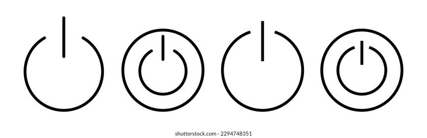 Ilustración vectorial de icono de alimentación. Símbolo y signo del interruptor de encendido. Energía eléctrica