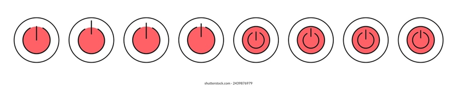 Ilustración vectorial de icono de energía. Signo y símbolo del interruptor de encendido. Energía eléctrica