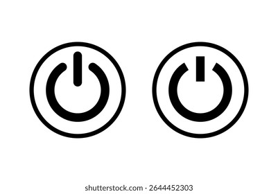 Ilustração do vetor do ícone de energia. Sinal e símbolo da chave liga/desliga. Energia elétrica