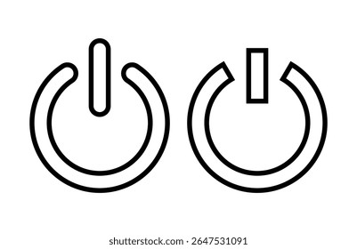Ilustração do vetor do ícone de energia. Sinal e símbolo da chave liga/desliga. Energia elétrica