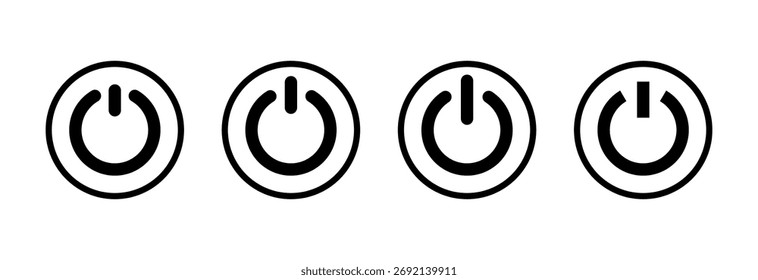Icono de poder Ilustración vectorial. Señal y símbolo del interruptor de encendido. Energía eléctrica