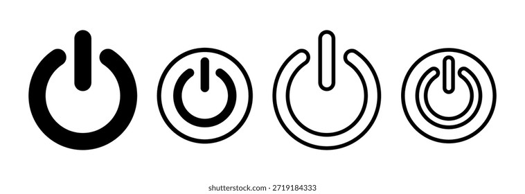 Vektorgrafik mit Energiesymbol. Netzschalterzeichen und -symbol Elektrische Energie