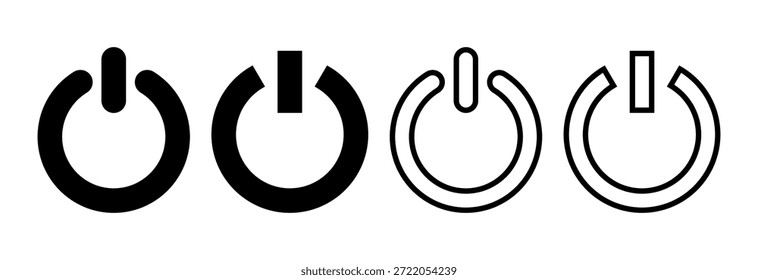 Icono de poder Ilustración vectorial. Señal y símbolo del interruptor de encendido. Energía eléctrica