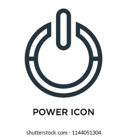 Power icon vector isolated on white background for your web and mobile app design, Power logo concept