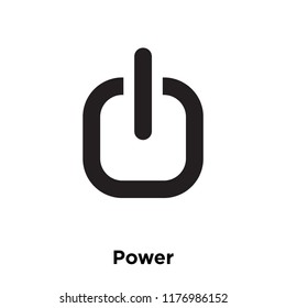 Power icon vector isolated on white background, logo concept of Power sign on transparent background, filled black symbol