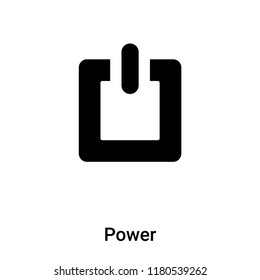 Power icon vector isolated on white background, logo concept of Power sign on transparent background, filled black symbol