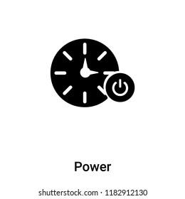 Power icon vector isolated on white background, logo concept of Power sign on transparent background, filled black symbol