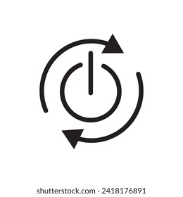 power icon vector isolated on white background . shut down icons vector . turn off icon