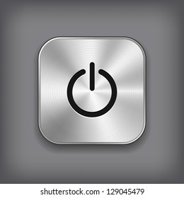 Power icon - vector metal app button