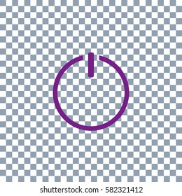 Power icon Vector on transparent background. Violet icon