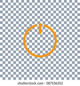Power icon Vector on transparent background. Orange icon