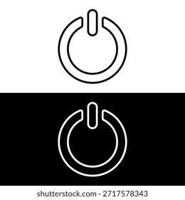 Power icon in vector on white background