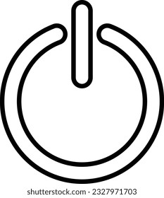Power icon Vector outline isolated on white background. Shut down icon . Turn off icon