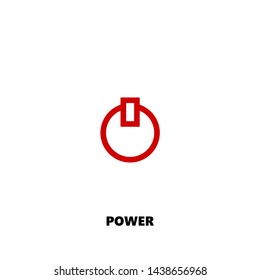 power icon. power vector sign design. red color
