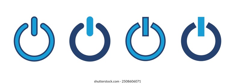 Vetor do ícone de energia. Ícone do botão liga/desliga. Energia elétrica