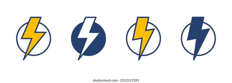 Vetor do ícone de energia. Ícone do botão liga/desliga. Energia elétrica