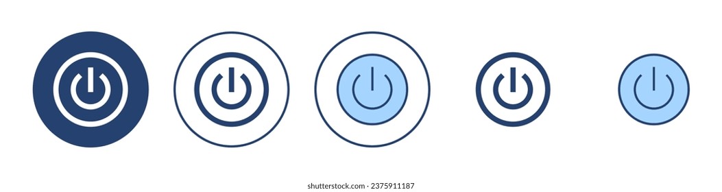 Vector de icono de energía. Símbolo y signo del interruptor de encendido. Energía eléctrica