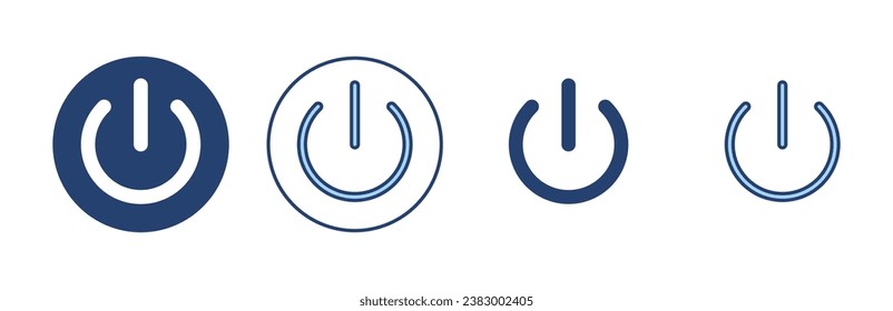 Vector de icono de energía. Símbolo y signo del interruptor de encendido. Energía eléctrica