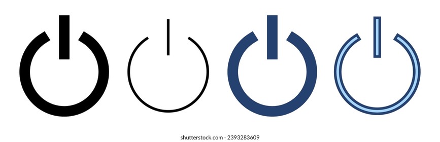 Vector de icono de energía. Símbolo y signo del interruptor de encendido. Energía eléctrica