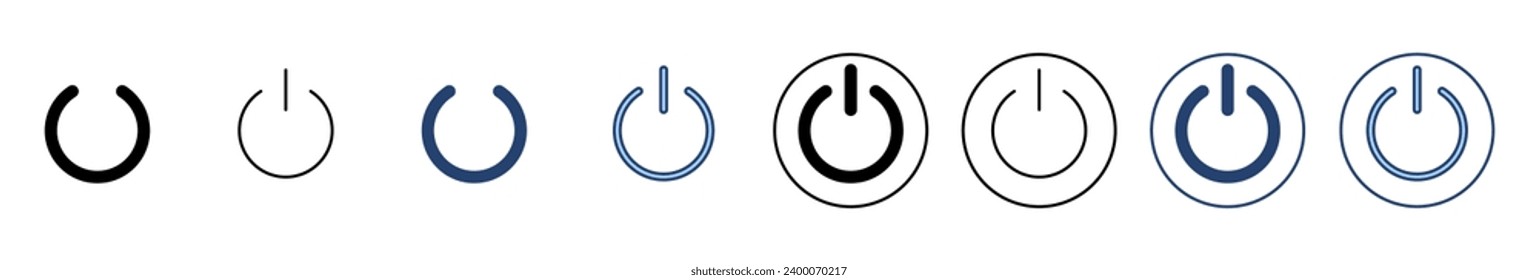 Vector de icono de energía. Símbolo y signo del interruptor de encendido. Energía eléctrica