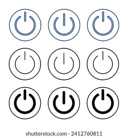 Vector de icono de energía. Símbolo y signo del interruptor de encendido. Energía eléctrica