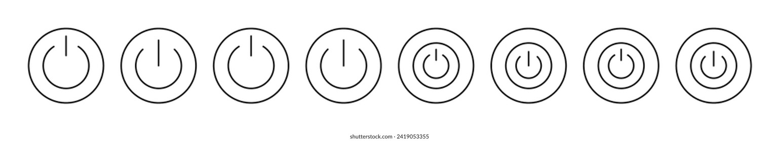 Vector de icono de energía. Símbolo y signo del interruptor de encendido. Energía eléctrica