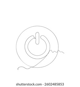 Power icon vector. Power Switch sign and symbol. Electric power continuous line drawing