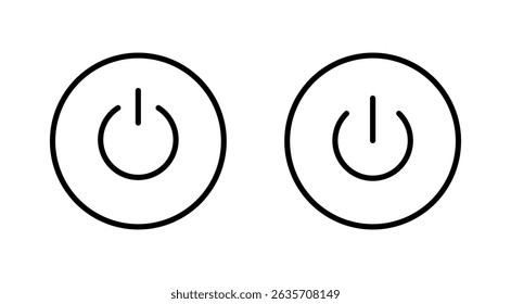 Icono de poder Vector. Señal y símbolo del interruptor de encendido. Energía eléctrica