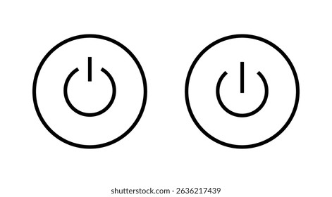 Icono de poder Vector. Señal y símbolo del interruptor de encendido. Energía eléctrica