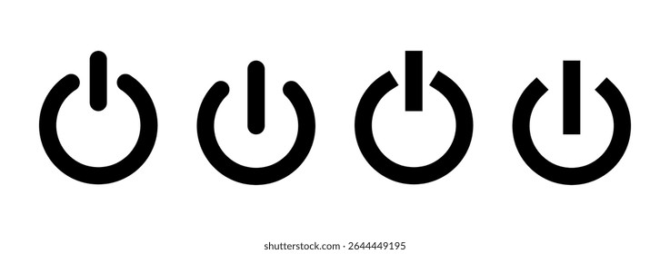 Vetor do ícone de energia. Sinal e símbolo da chave liga/desliga. Energia elétrica