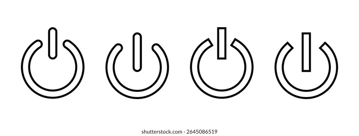 Vetor do ícone de energia. Sinal e símbolo da chave liga/desliga. Energia elétrica