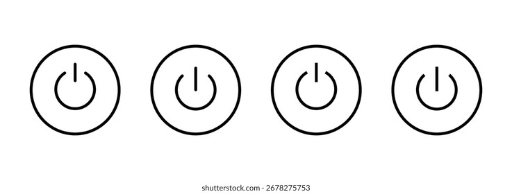 Icono de poder Vector. Señal y símbolo del interruptor de encendido. Energía eléctrica