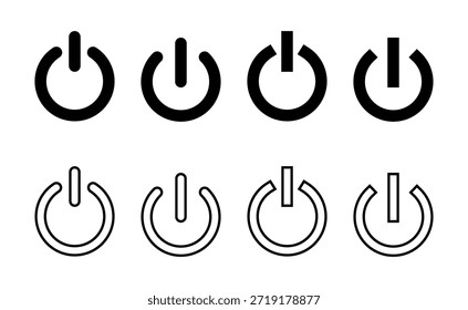 Vektorgrafik des Energiesymbols. Netzschalterzeichen und -symbol Elektrische Energie