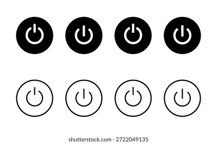 Icono de poder Vector. Señal y símbolo del interruptor de encendido. Energía eléctrica