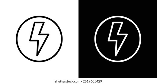 Ícone de energia Símbolo do vetor no estilo de tela plana na moda