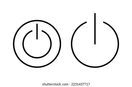 Vector de iconos de energía para aplicaciones web y móviles. Símbolo y signo del interruptor de encendido. Energía eléctrica