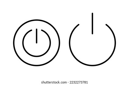 Vector de iconos de energía para aplicaciones web y móviles. Símbolo y signo del interruptor de encendido. Energía eléctrica
