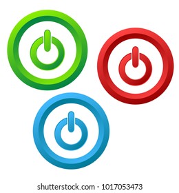 Power icons buttons set, stock vector illustration