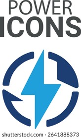 Power icons, Line art vector Containing Charge Battery Vector icons design