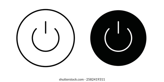 Power icons pack vectors in black flat and strokes