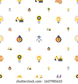 power icons pattern seamless. Included editable flat innovation, AI Robot, Brain storm, excavator, Innovation business, Idea, Jackpot, Brain bulb icons. power icons for web and mobile.