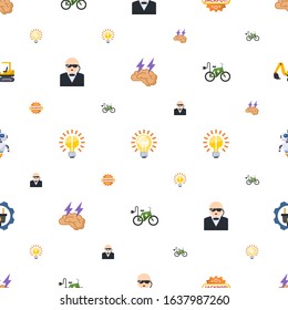 power icons pattern seamless. Included editable flat Brain storm, Idea, Jackpot, security, Brain bulb, elektro bike, AI Robot, Electrical service icons. power icons for web and mobile.