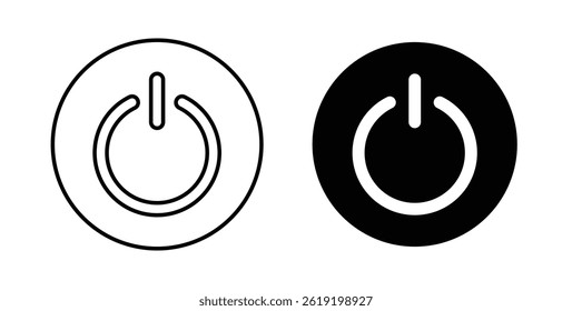 Power icons set in black colors on white background