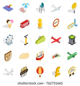 Power icons set. Isometric set of 25 power vector icons for web isolated on white background