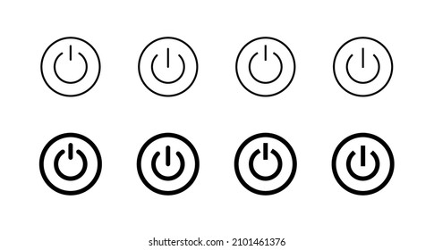 Power icons set. Power Switch sign and symbol. Electric power - Shutterstock ID 2101461376
