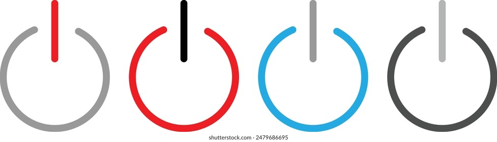 Power icons set. Power Switch sign and symbol. Electric power