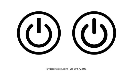 Conjunto de iconos de energía. Señal y símbolo del interruptor de encendido. Energía eléctrica.